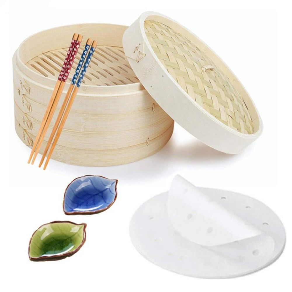 Bao Steamer Bamboo - Chinese stoommandje, bamboe stoommandje, dim sum