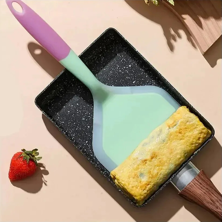Okonomiyaki Spatula - Willekeurige kleur pannenkoekspatel siliconen hittebestendig rundvlees