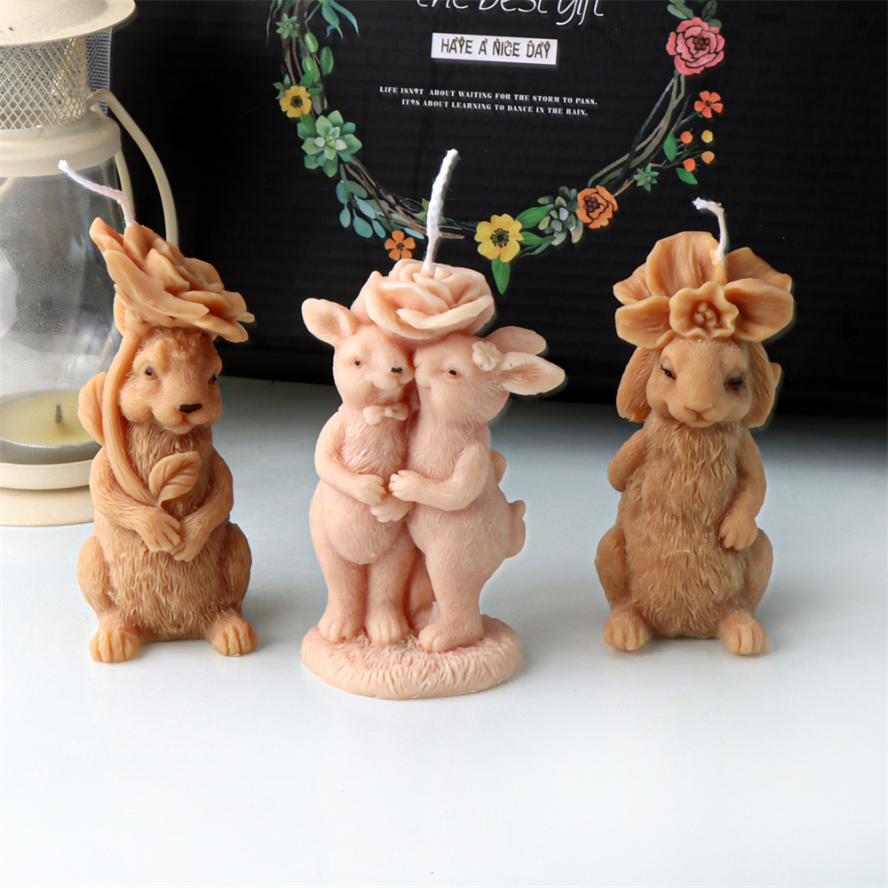 Bunny Cake Mold - 3D Bloem Konijn Kaars Siliconen Mal