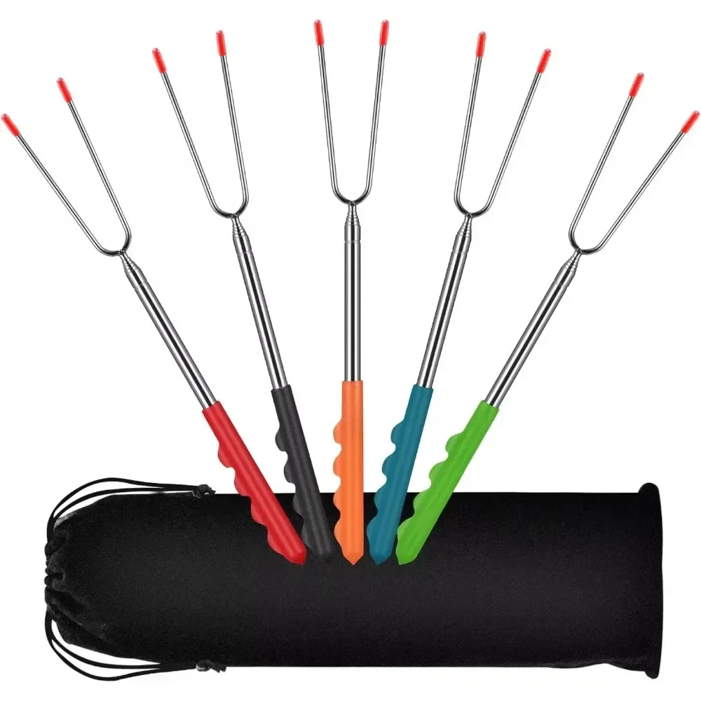 Corn Dog Stick - Nieuwe BBQ-vorken Telescopisch barbecuegereedschap Marshmallows Roosterstokken